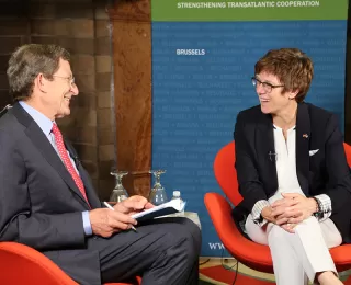 On June 30, 2021, Ambassador Grossman hosts a live stream interview with German Minister of Defence, Annegret Kramp-Karrenbauer at the German Marshall Fund of the US.