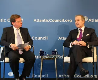 Secretary William Cohen joined Gerardo Mato, Chairman of HSBC Global Banking and Markets for the Americas, at an Atlantic Council event focused on trade in the Americas. Credit: Atlantic Council