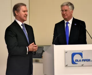Secretary William Cohen hosts the UK Secretary of State for Defense, Rt. Hon. Michael Fallon MP, for a speech on British defense and security policy.