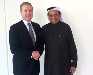 Secretary William Cohen meets with Mohammed Al-Mady, CEO of Military Industries Corporation in Saudi Arabia.